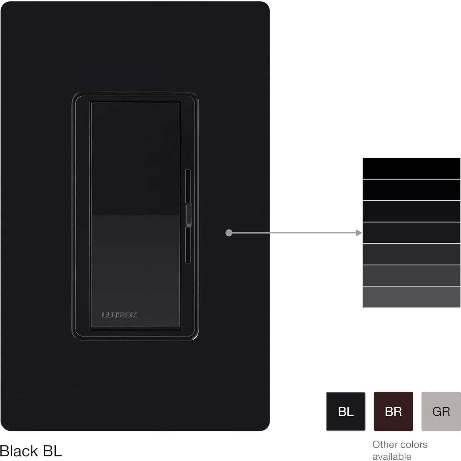 Interruptor Regulador Lutron Diva LED+ 150W Negro Dimmable