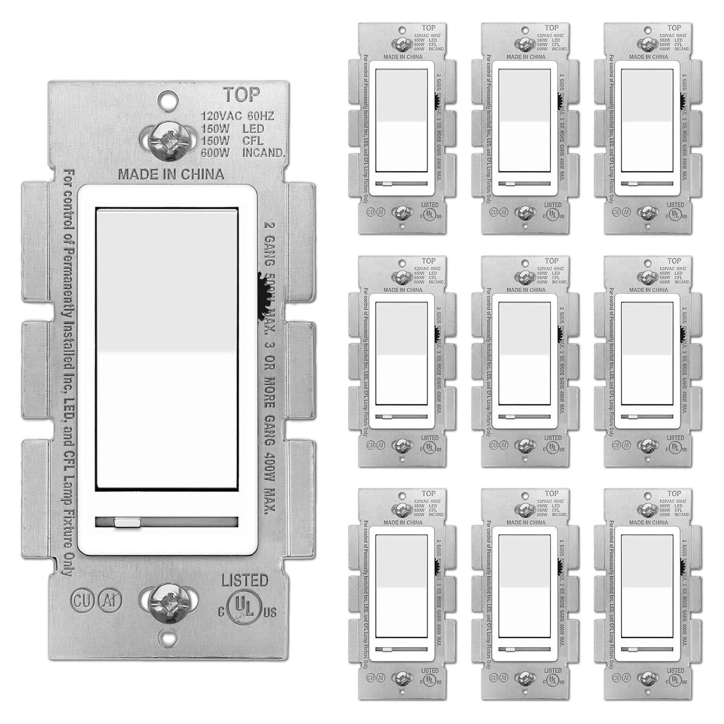 Interruptor Regulable BESTTEN 10 Unidades Blanco LED CFL
