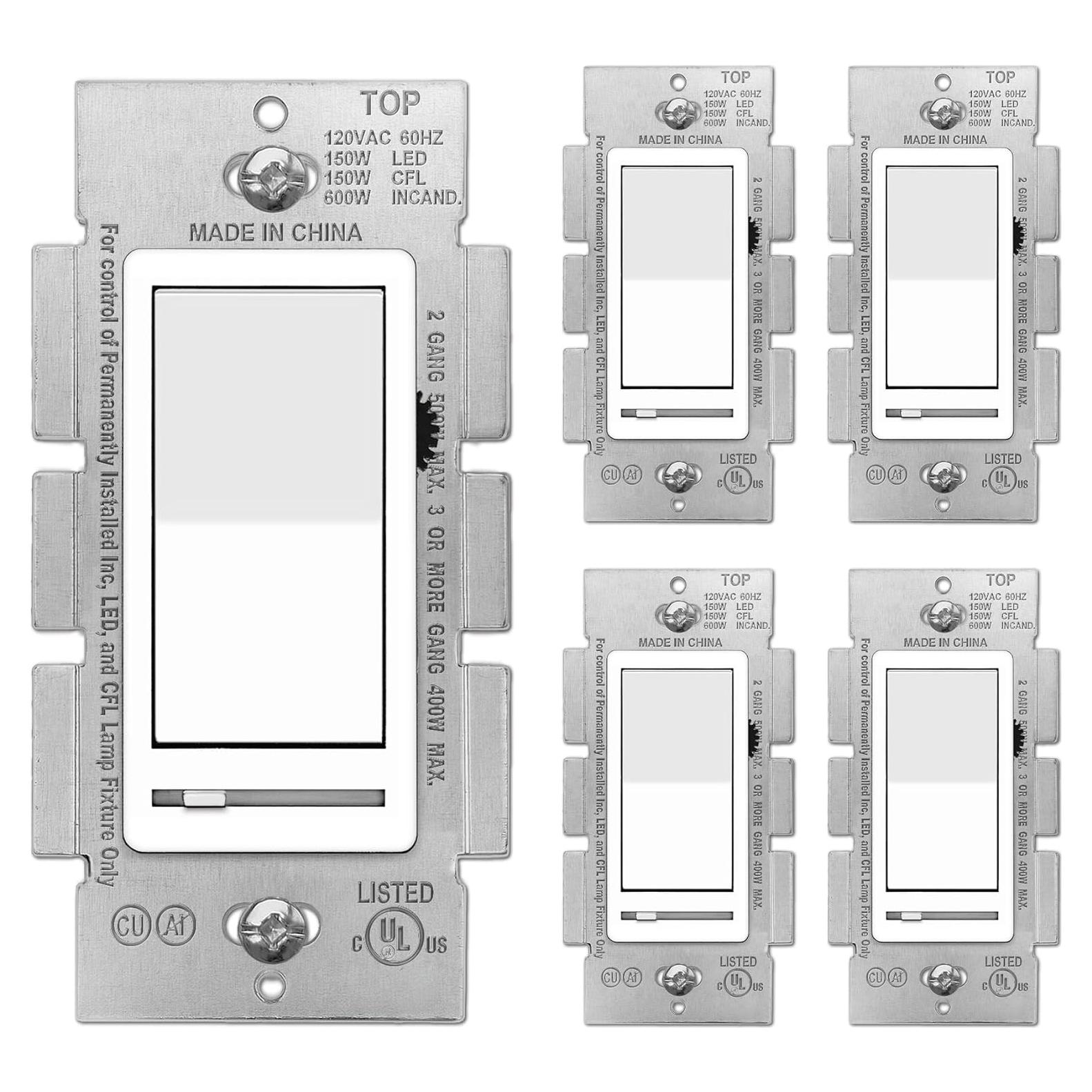 Interruptor Regulador BESTTEN 5 Unidades Blanco 600W LED