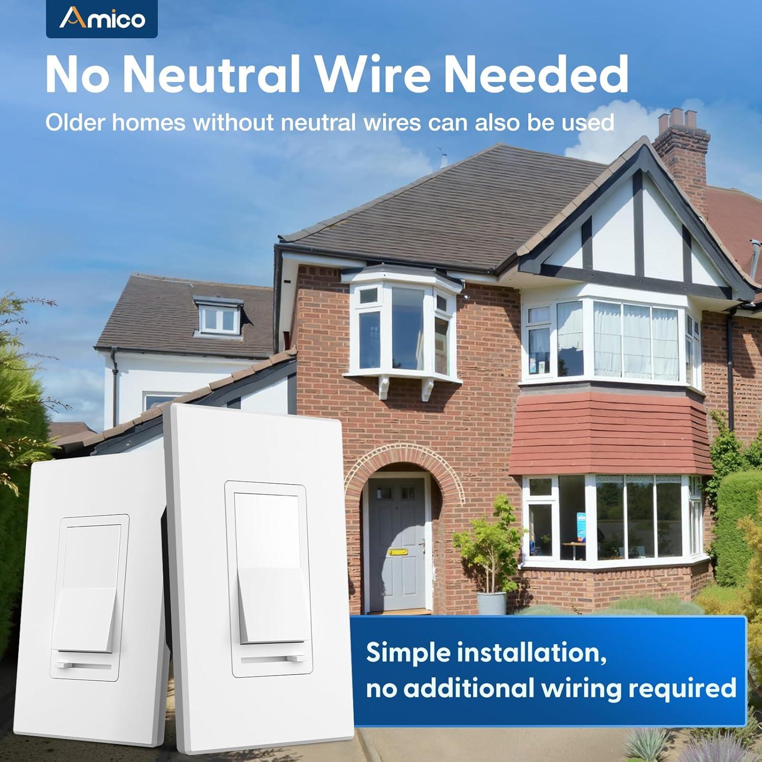 Interruptores Regulables Amico 6 Pack Blanco 150W LED/CFL