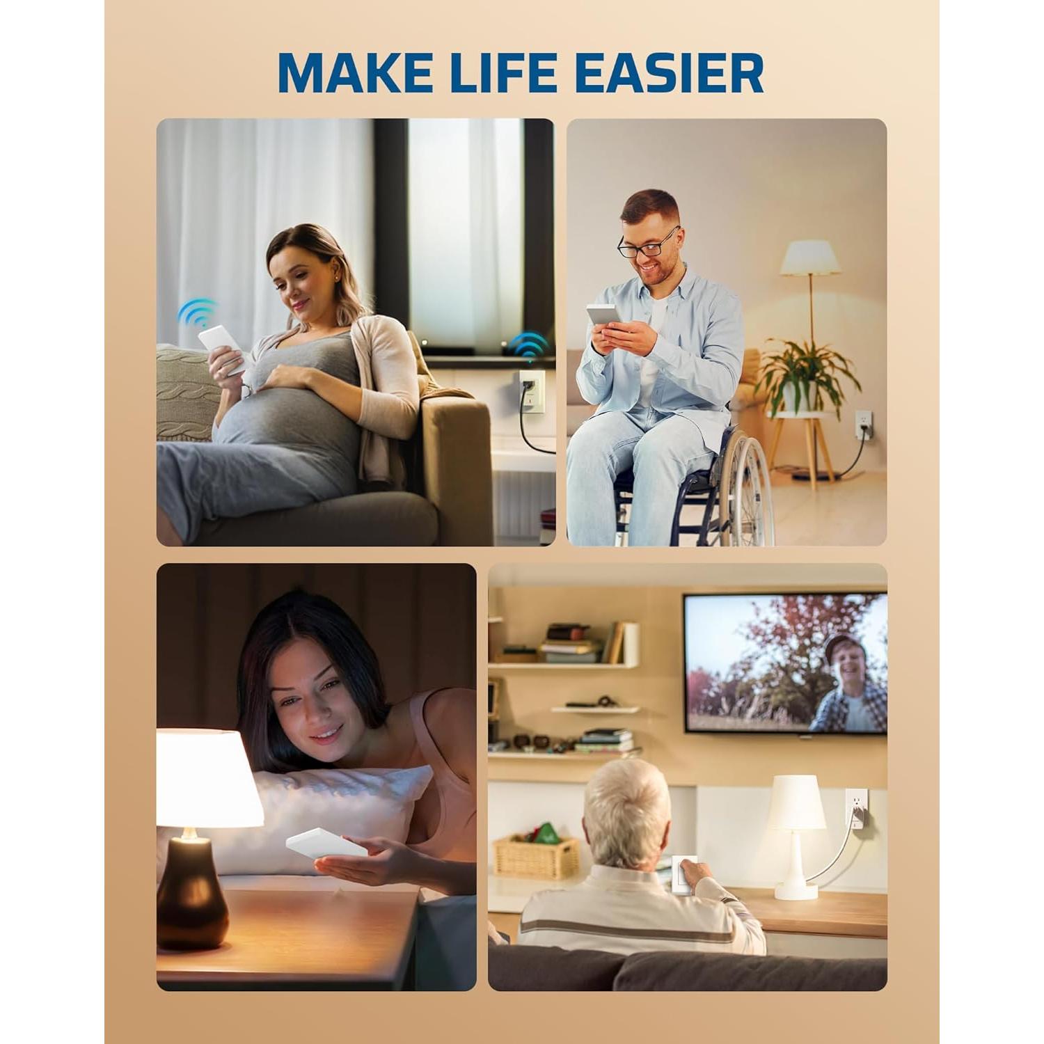 Interruptor de Luz Inalámbrico DEWENWILS con Control Remoto