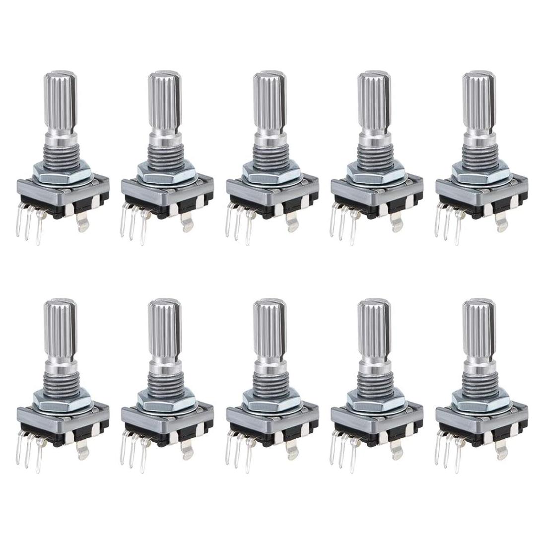 Encoder Rotativo uxcell 360 Grados 5 Pines Eje 14mm 10pcs