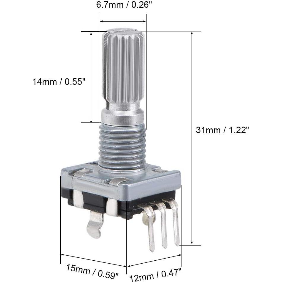 Encoder Rotativo uxcell 360 Grados 5 Pines Eje 14mm 10pcs
