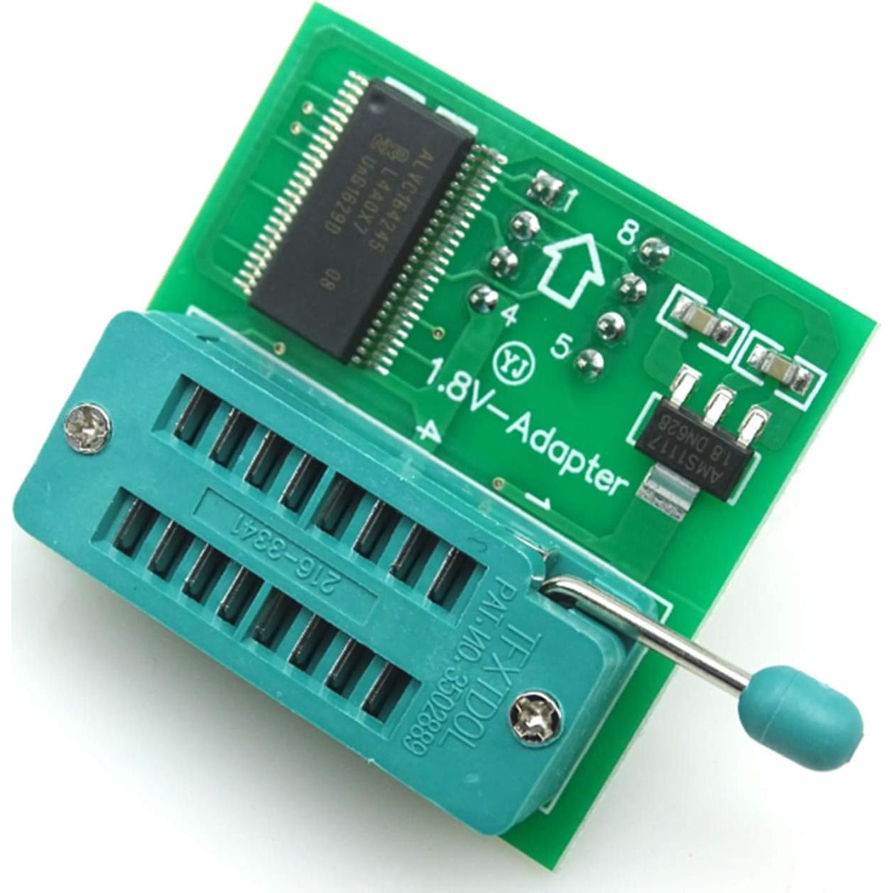 Programador USB CH341A + Clip SOIC8 + Adaptadores 1.8V y DIP8