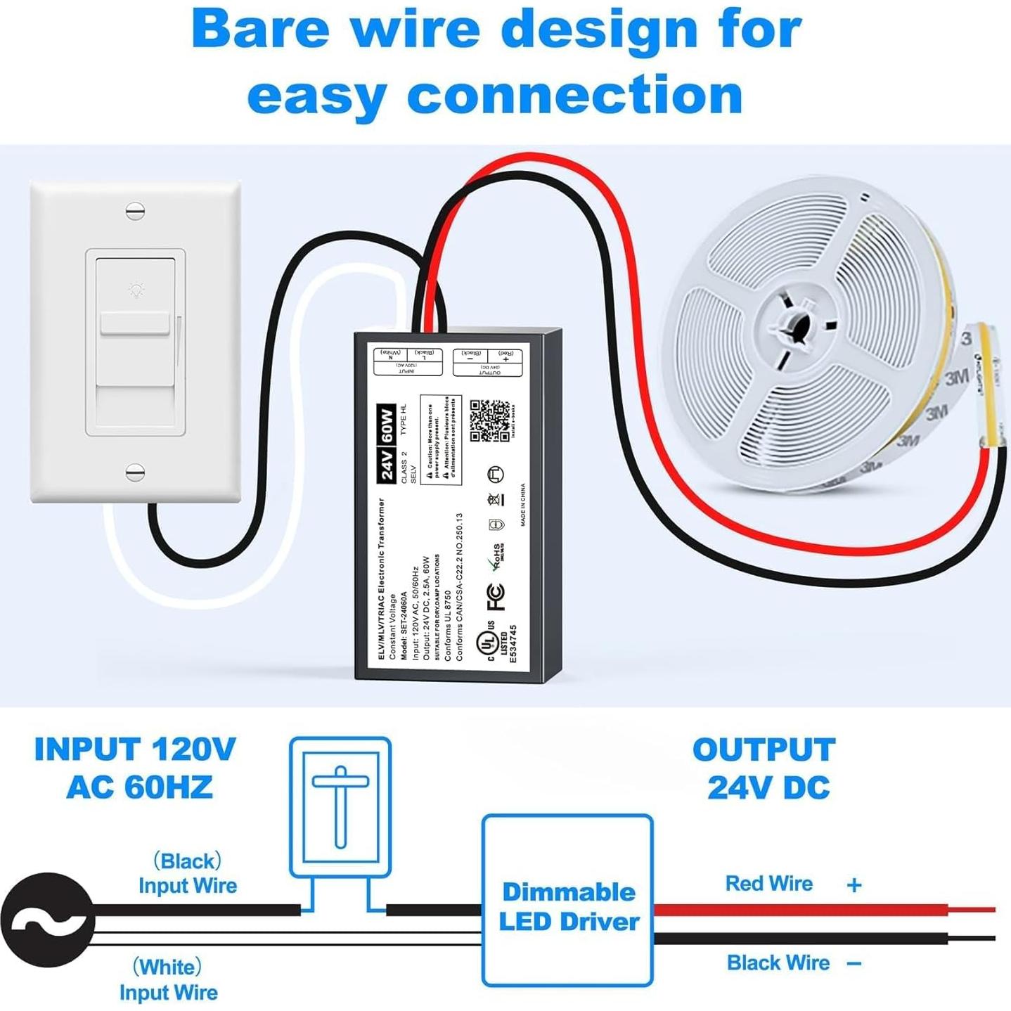 Transformador LED Dimmable 60W 24V Inexaccessories