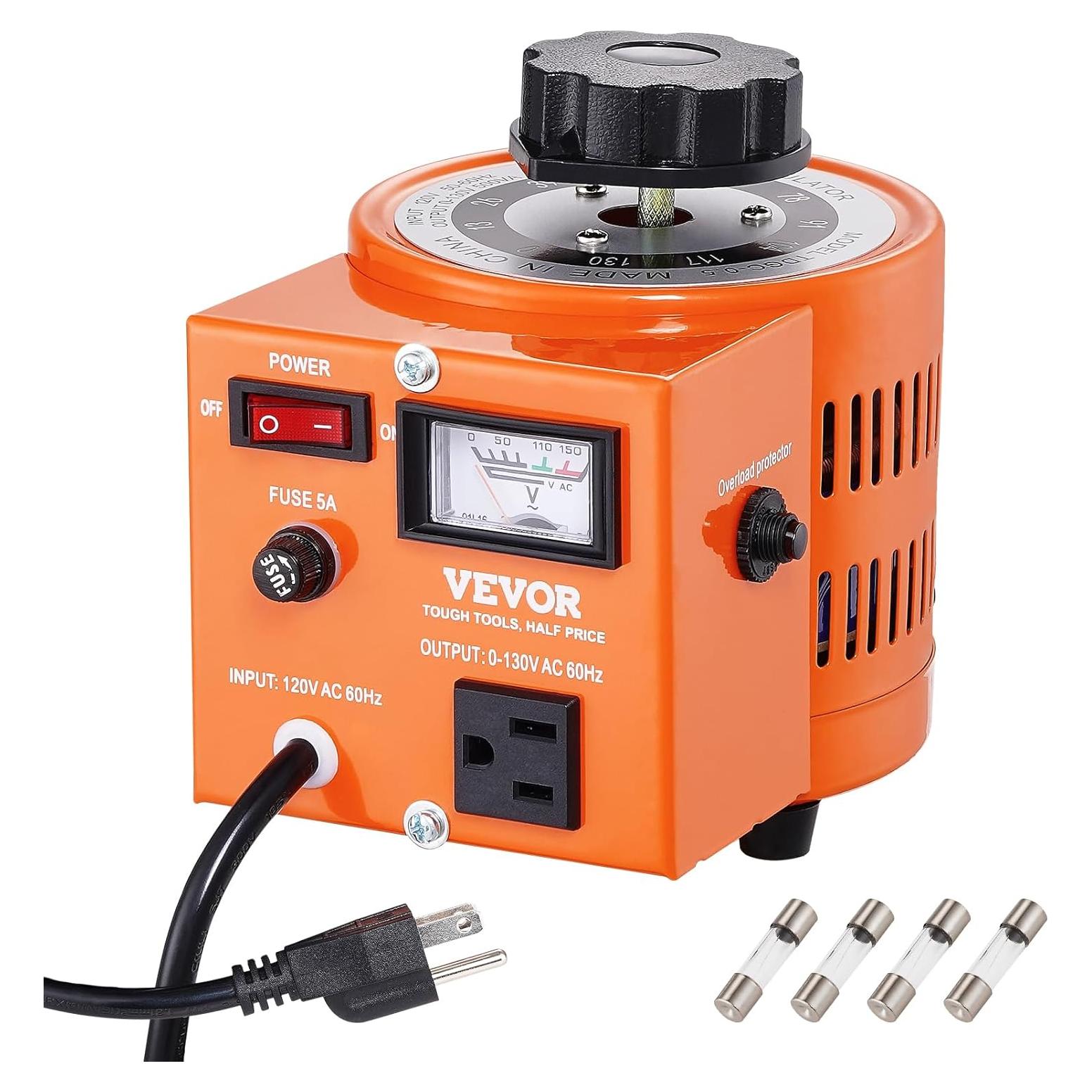 Transformador de Voltaje Variable VEVOR 500VA 0-130V 3.84A