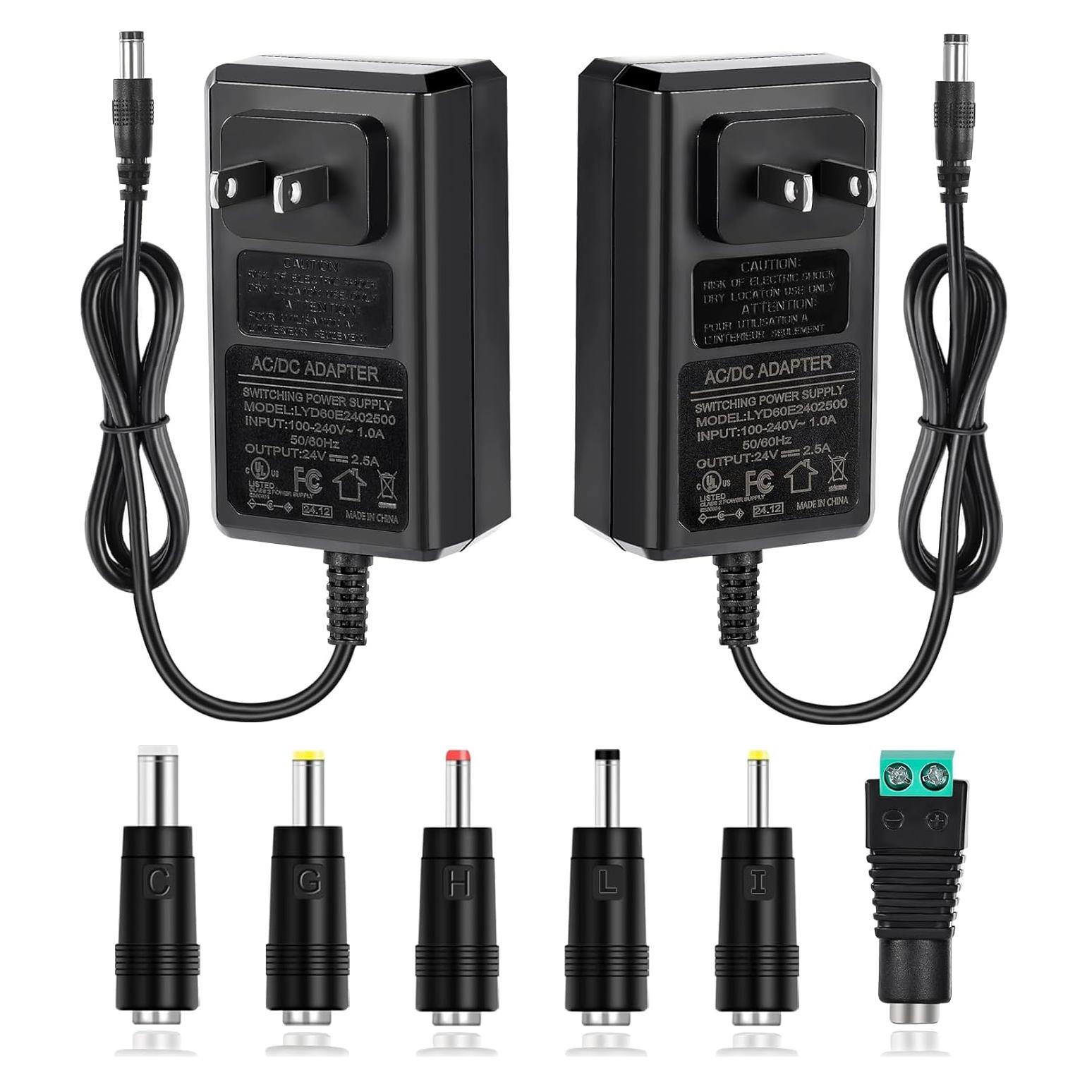 Adaptador de Alimentación HOUHUI 24V 2.5A 60W 2-Pack