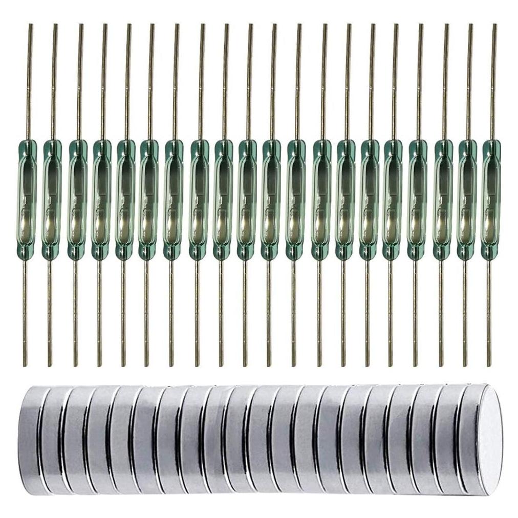 20 Interruptores de Reed de Vidrio Gebildet N/O 2x14mm
