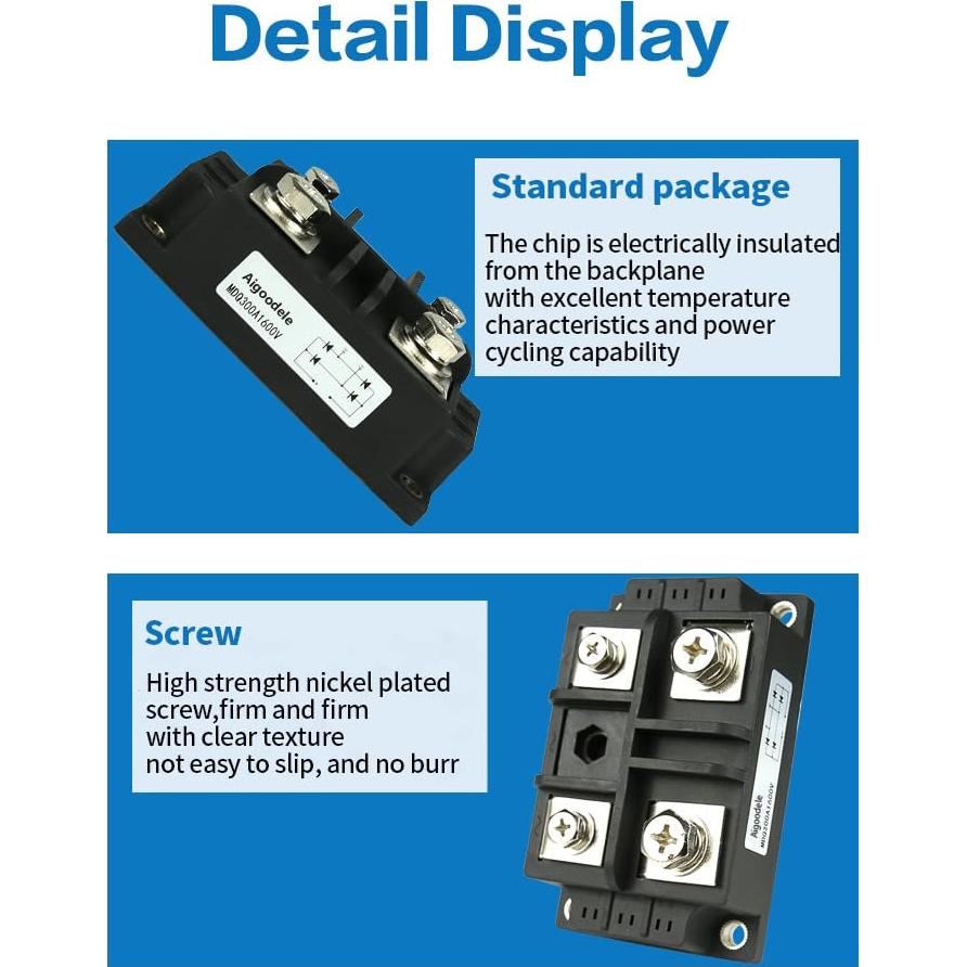 Rectificador de Puente Aigoodele MDQ-300A 300A 1600V