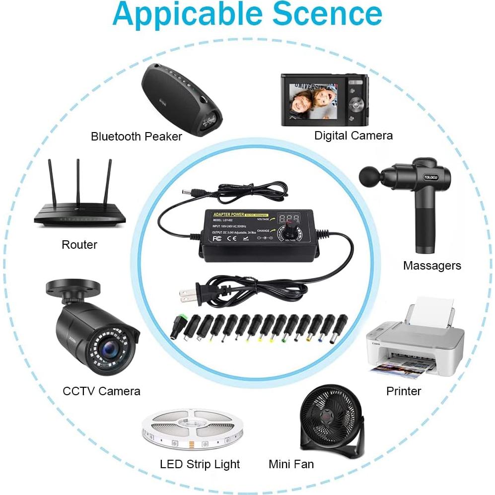 Fuente de Alimentación Universal Wefomey 72W DC 3V-24V Ajustable