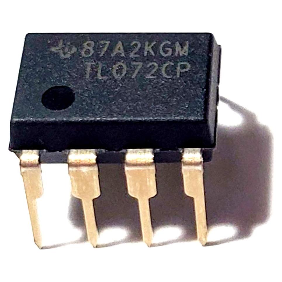 Amplificador Operacional JFET TL072CP TI Bajo Ruido DIP-8