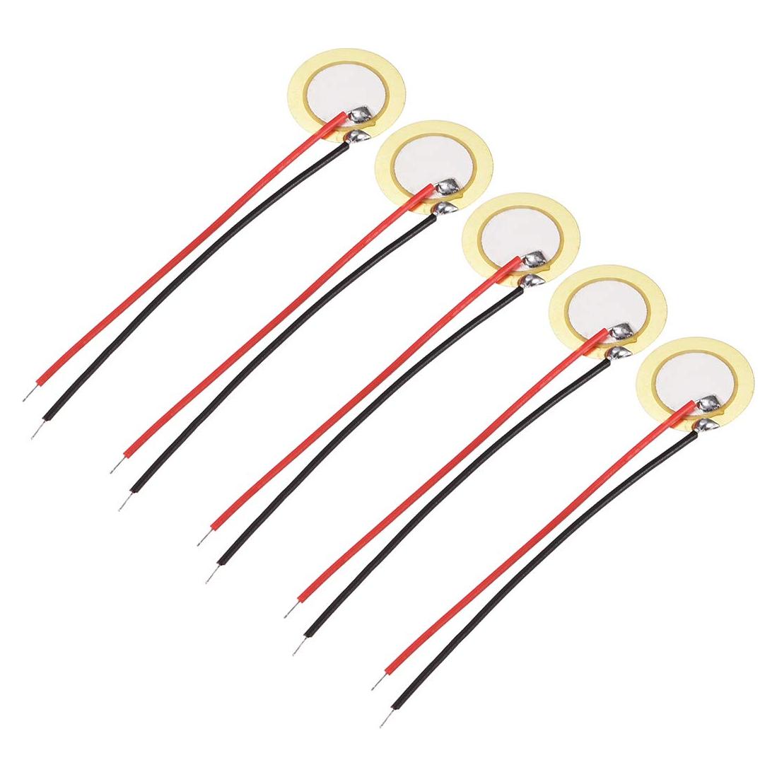 Discos Piezoeléctricos uxcell 15mm para Guitarras y Tambores - 5 Pcs