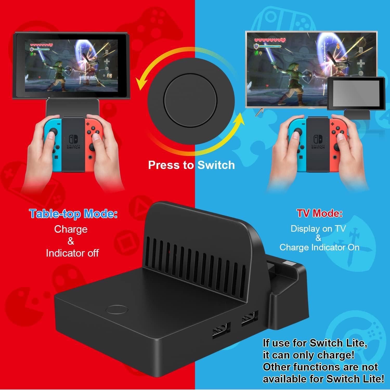 Dock de Carga para Nintendo Switch Ponkor - Adaptador USB 3.0