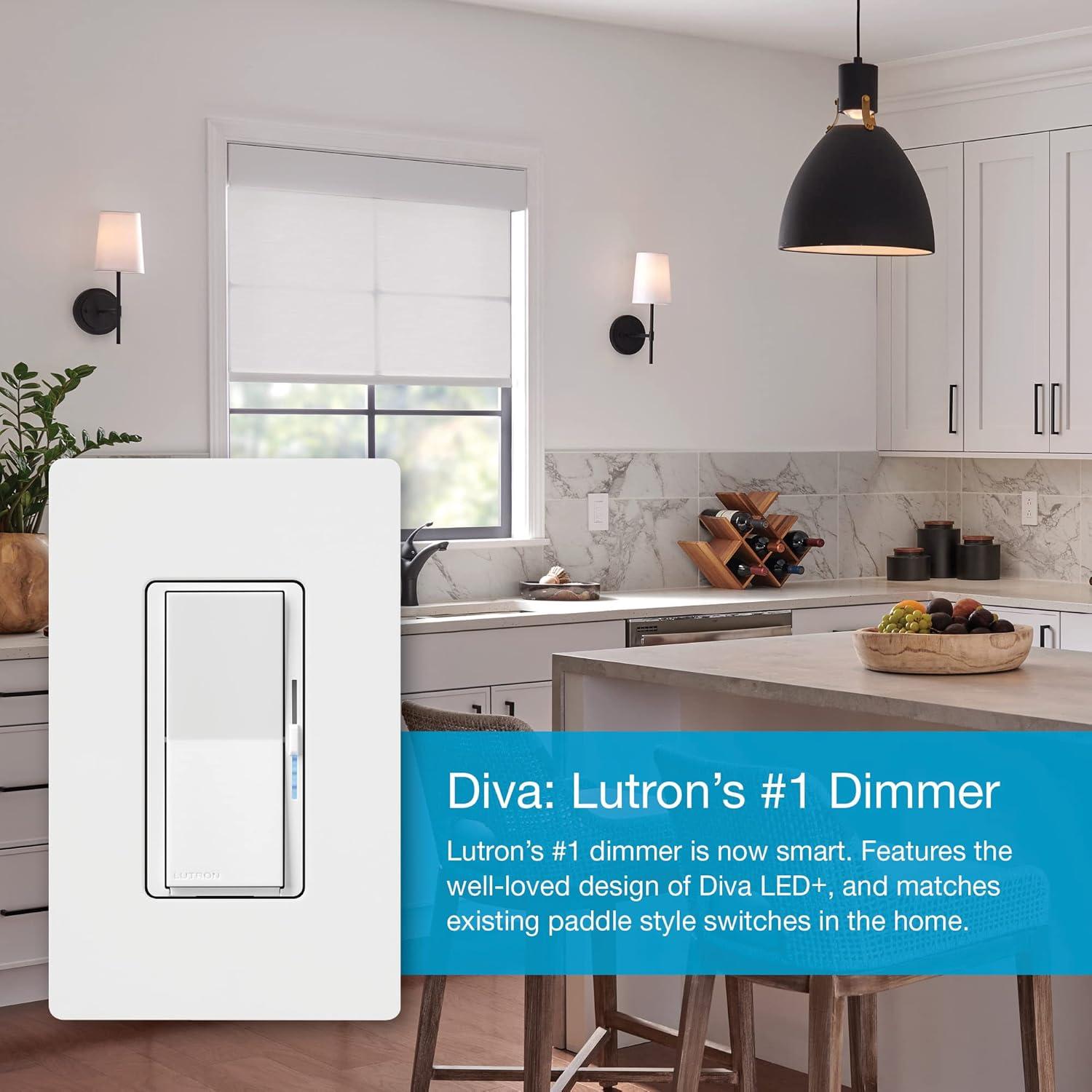 Interruptor Regulador Inteligente Lutron Diva Blanco - Paquete de 3