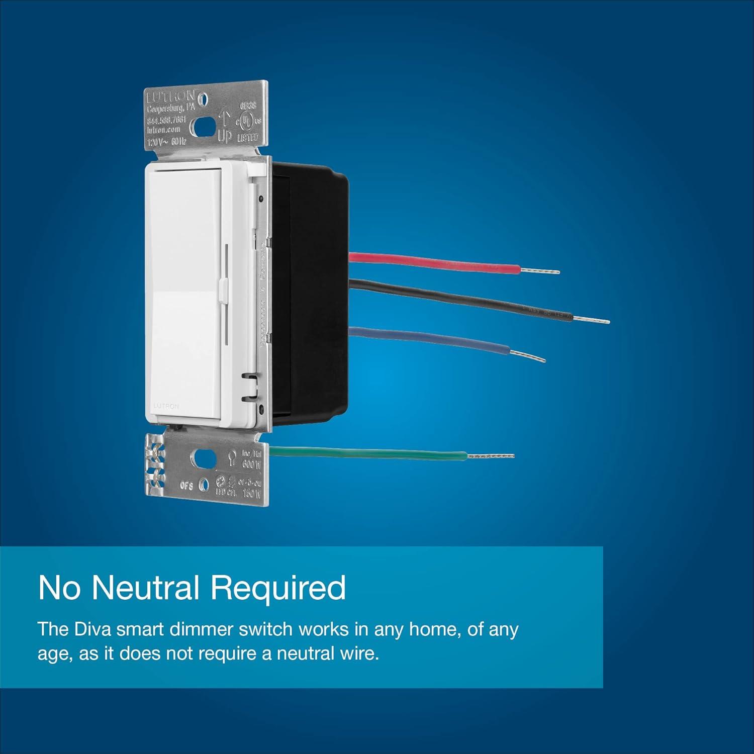 Interruptor Regulador Inteligente Lutron Diva Blanco - Paquete de 3