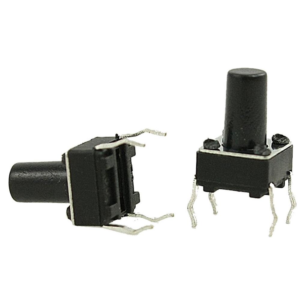 Interruptor Táctil uxcell 100 Pcs 6x6x9mm 4 Pines Negro