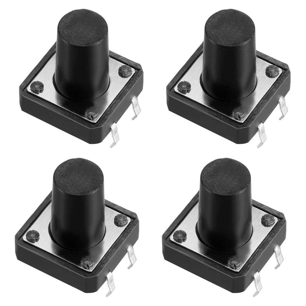Interruptor Táctil Momentáneo uxcell 4 Pines 12x12x13mm 13PCS