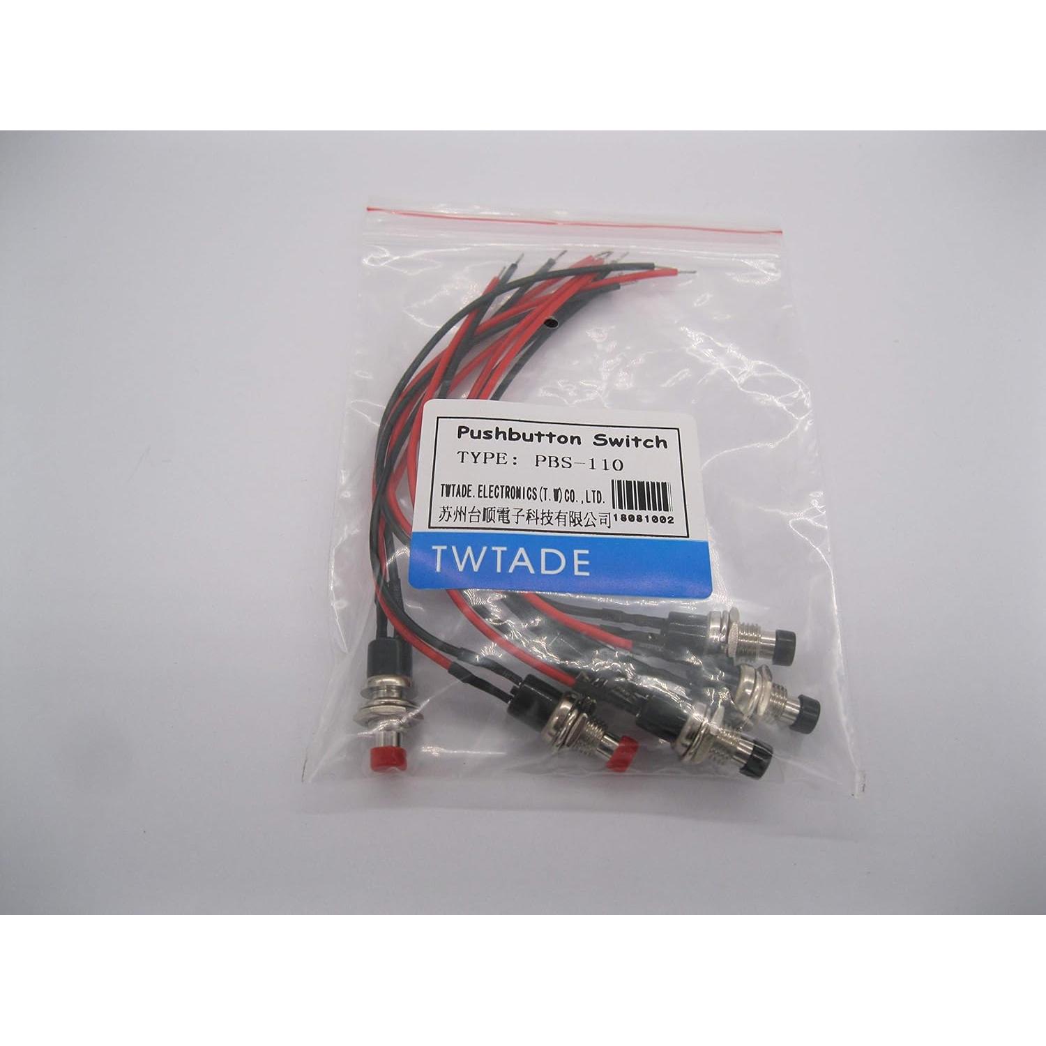 Interruptor de Botón Momentáneo TWTADE 6 Pcs 1A 250V CA