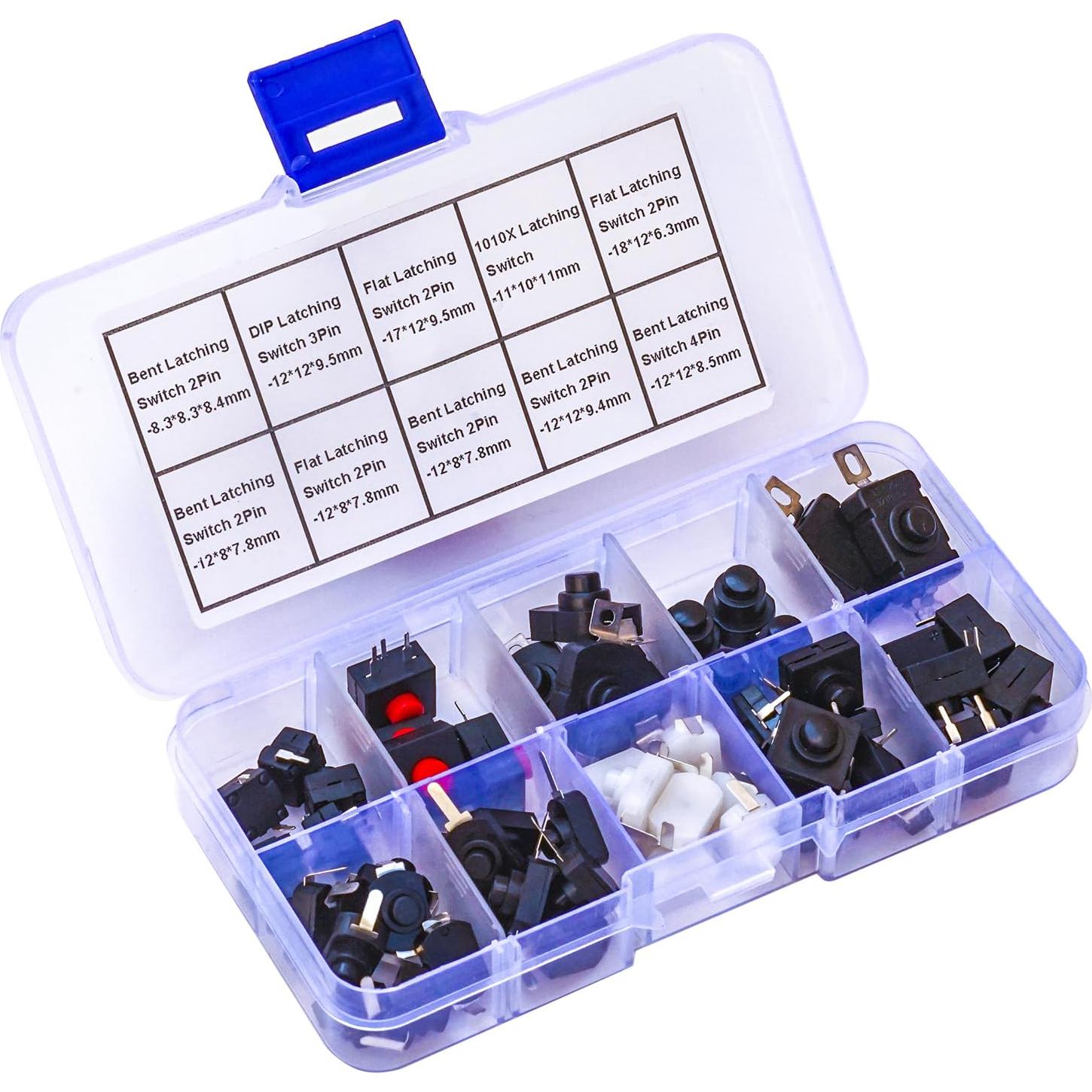 Kit de Interruptores de Botón de Presión Kidisoii 54pcs