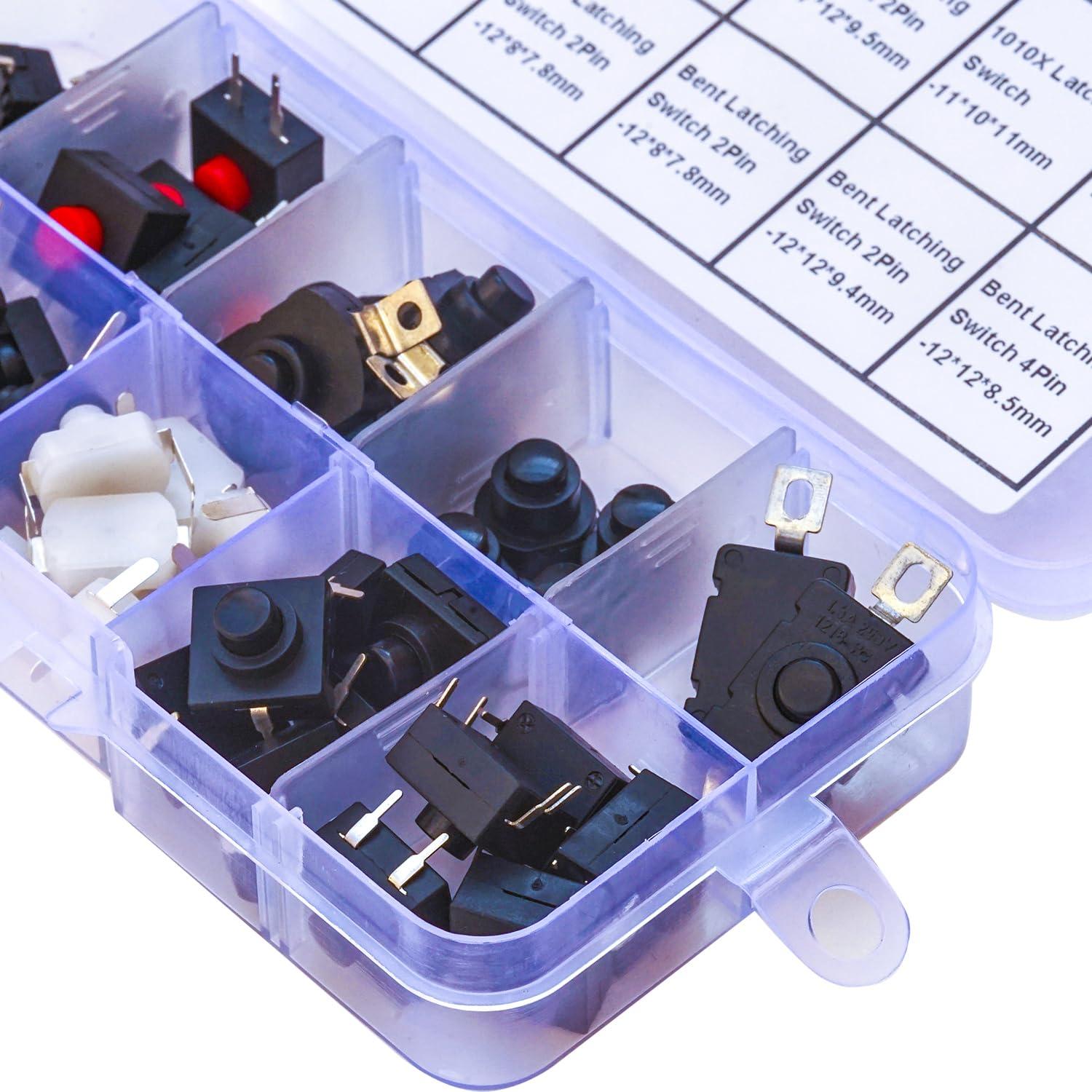 Kit de Interruptores de Botón de Presión Kidisoii 54pcs