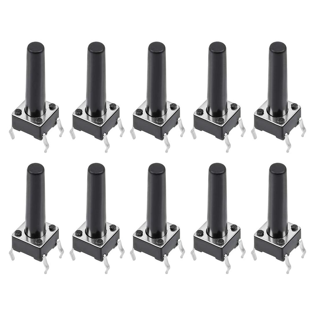 Interruptor Táctil Momentáneo uxcell 6x6x18mm 10PCS