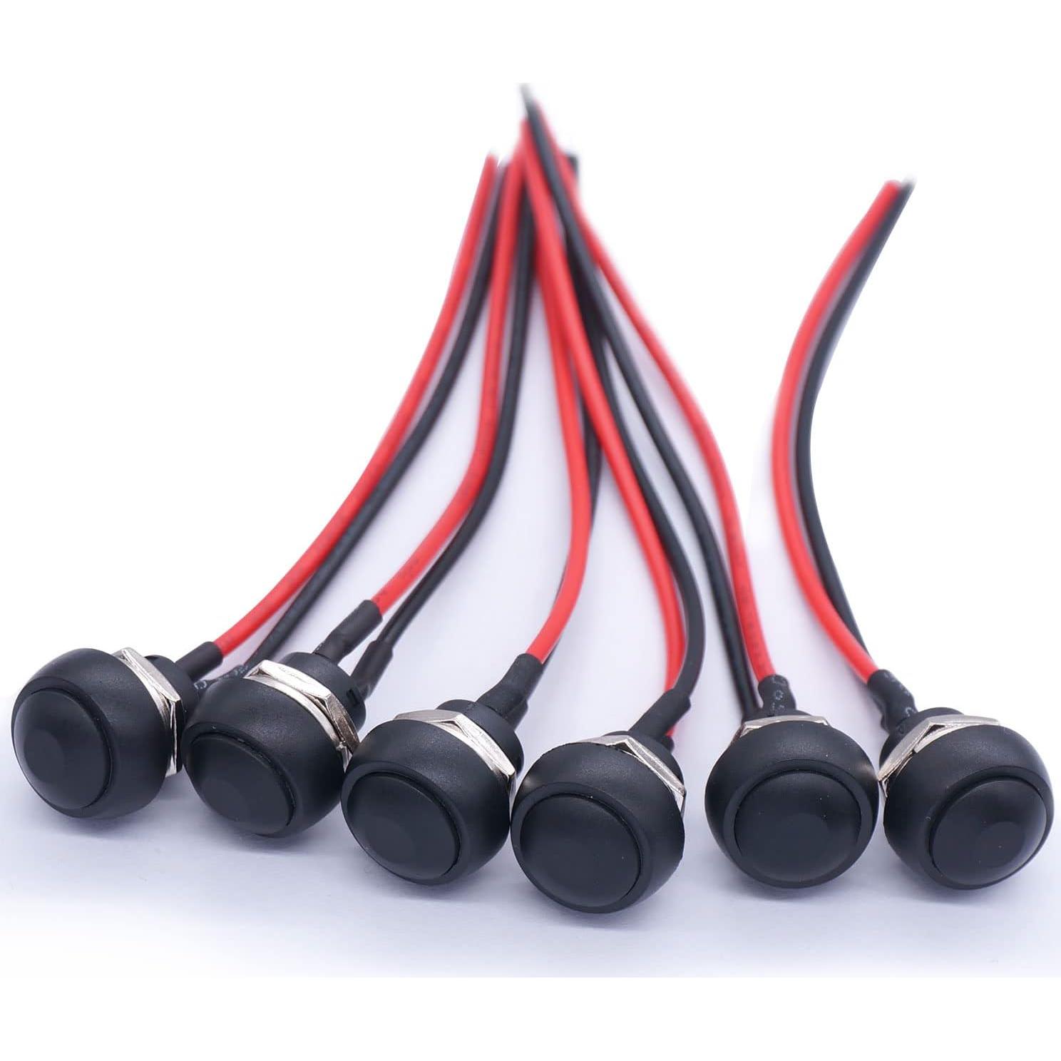 Interruptor Momentáneo Twidec 12mm 6 Unidades Negro IP54