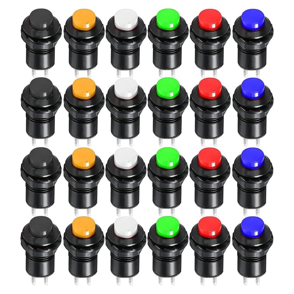 24 Botones Pulsadores Momentáneos SPST Gebildet 12mm 250V