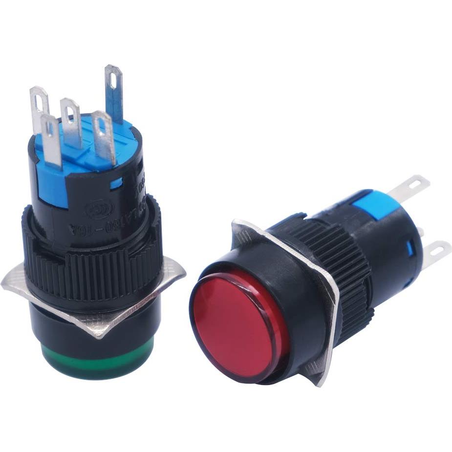 Interruptor Momentáneo LED 16mm mxuteuk 12V 5 Colores