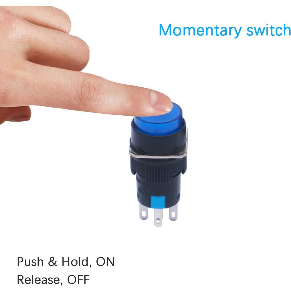 Interruptor Momentáneo LED 16mm mxuteuk 12V 5 Colores