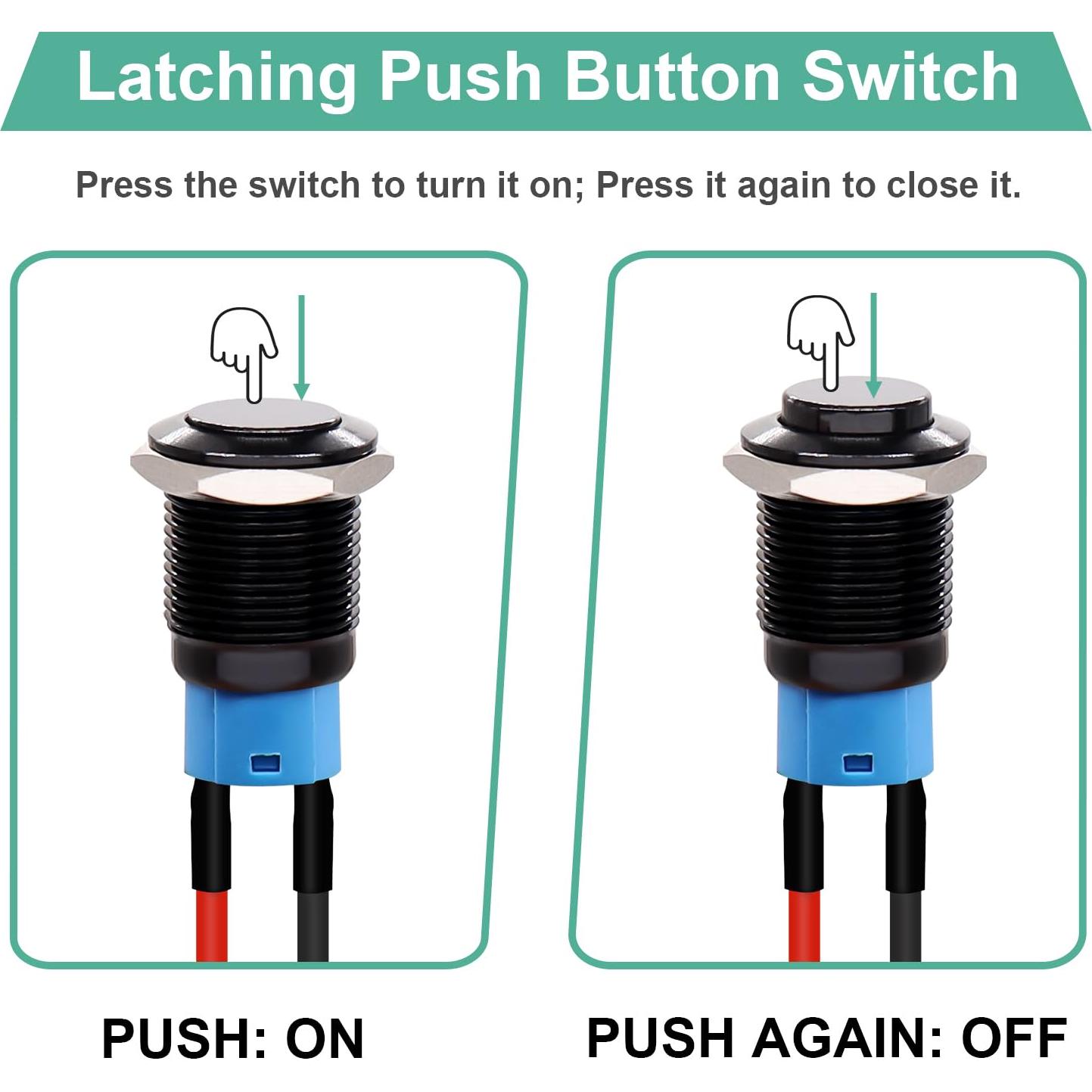 Interruptor Pulsador Mini Twidec 12mm Impermeable 5PCS