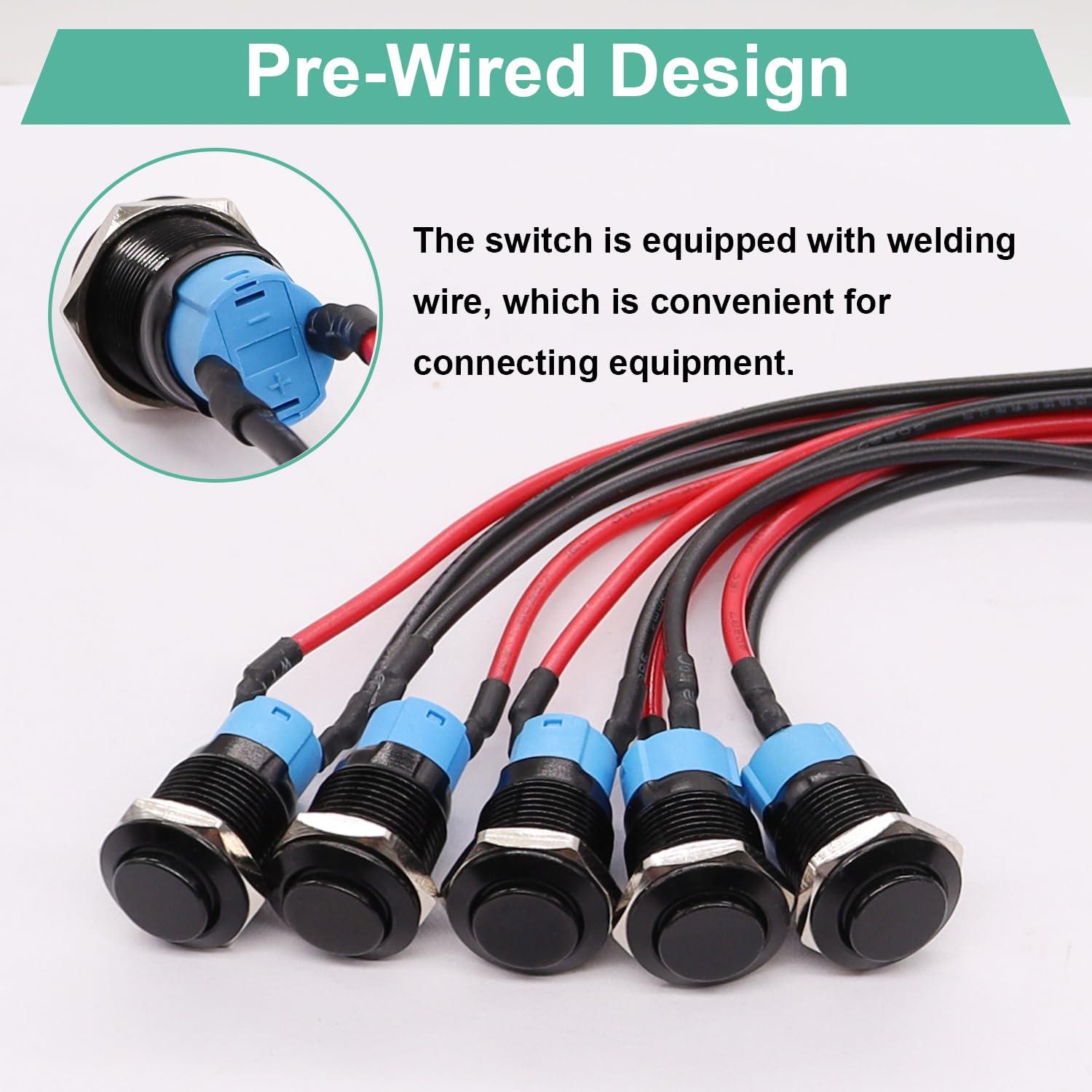 Interruptor Pulsador Mini Twidec 12mm Impermeable 5PCS