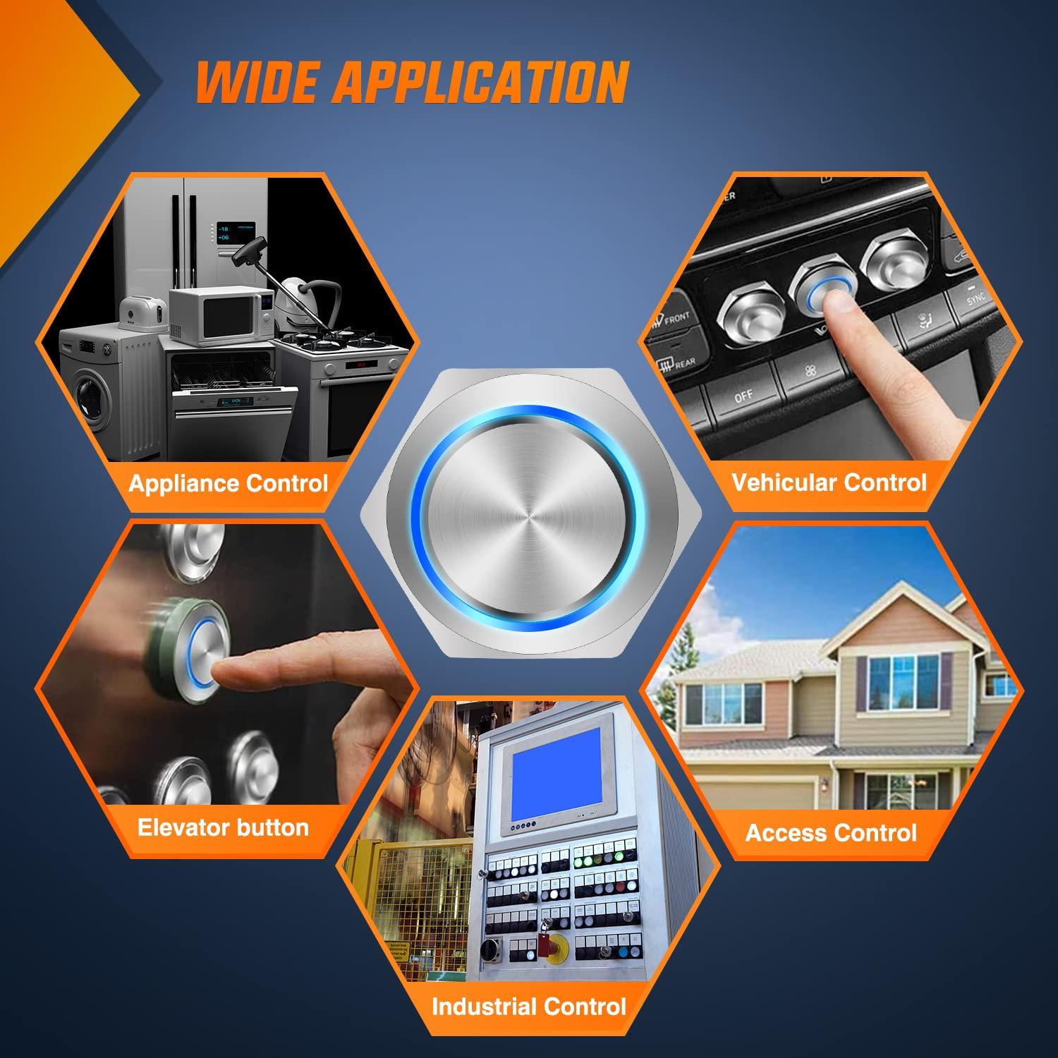 Interruptor de Botón Nilight 12mm 5PCS LED Impermeable