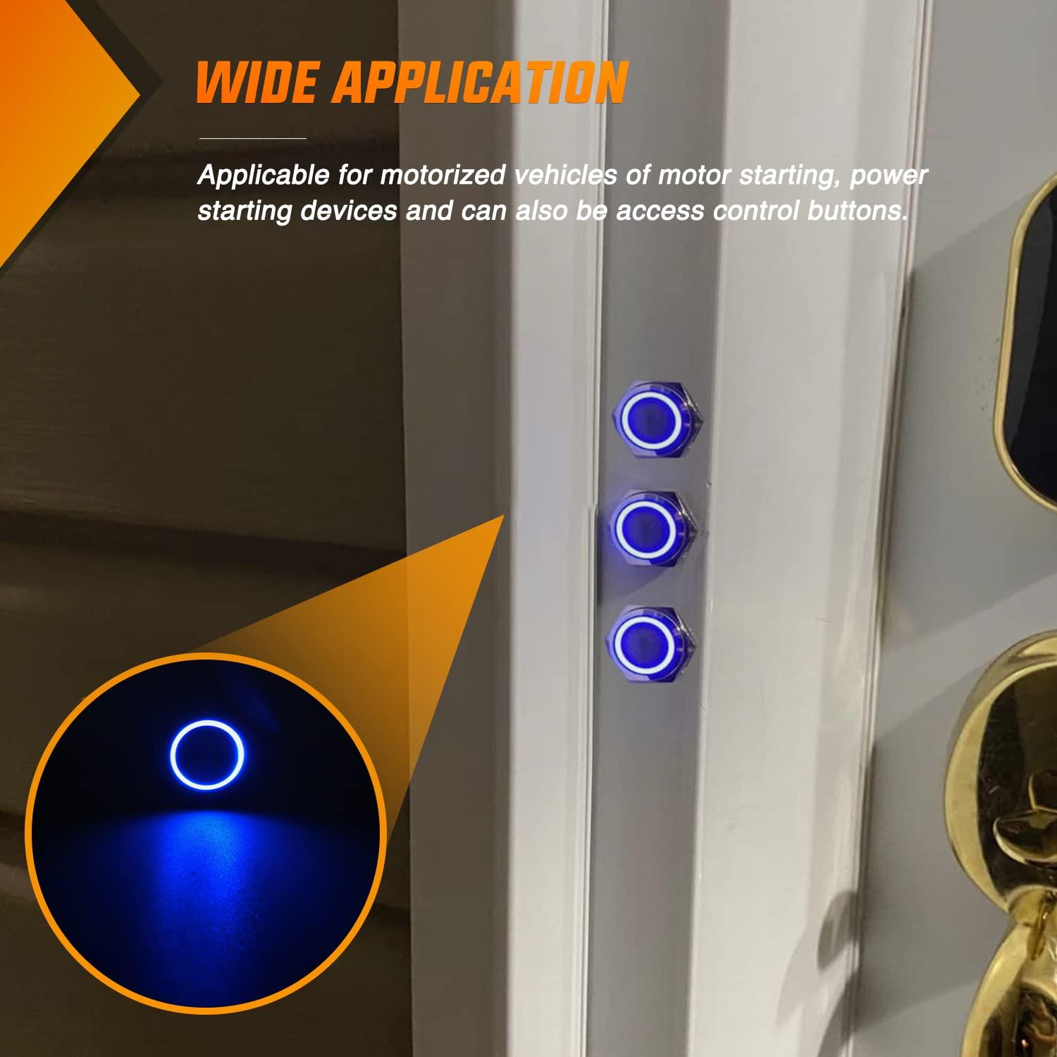 Interruptor de Botón Nilight 12mm 5PCS LED Impermeable