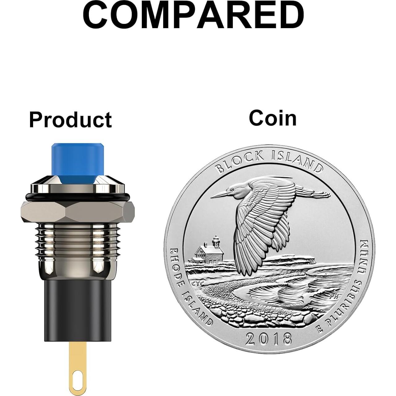 Interruptor de Botón DIYhz Auto-bloqueo 10mm DC24V Azul 5PCS