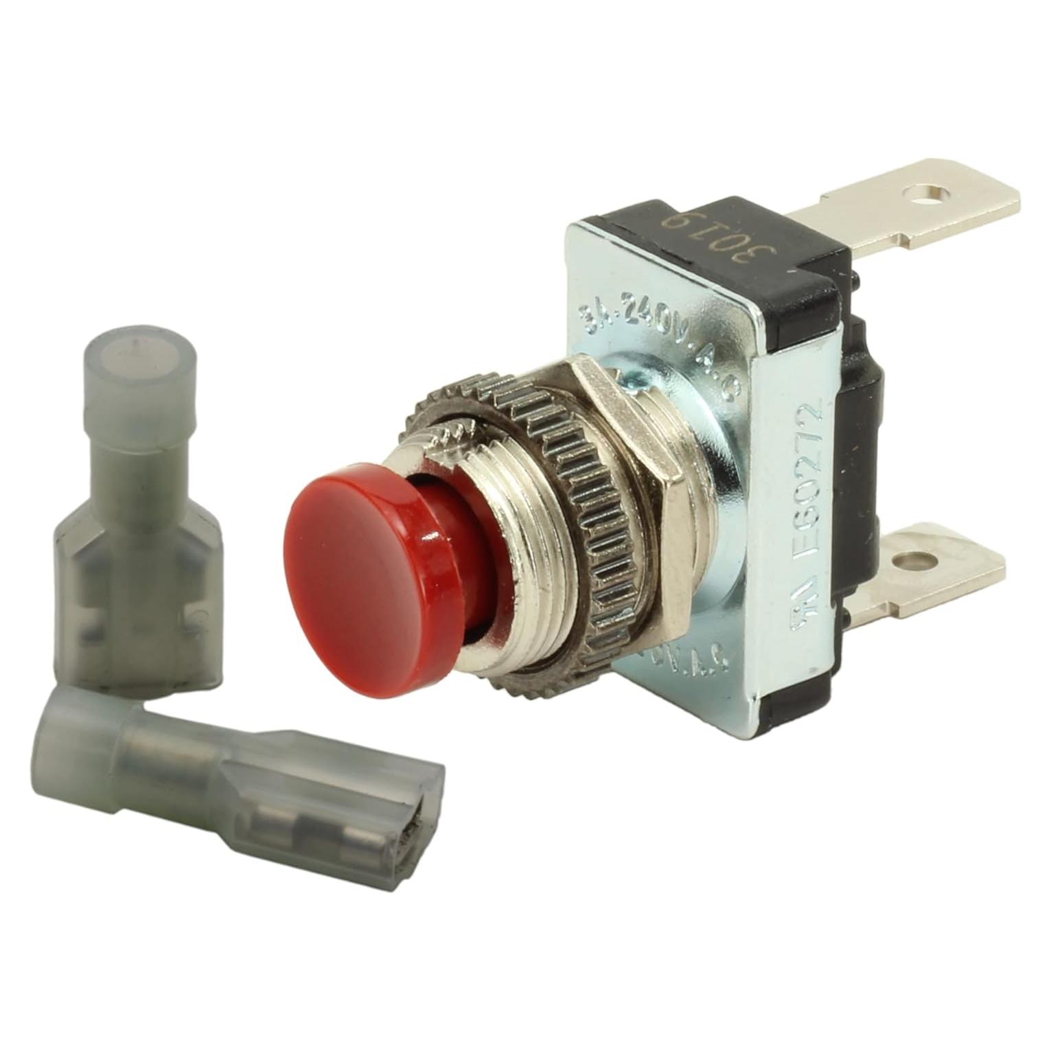 Interruptor de Botón Momentáneo Rojo Fastronix 6A AC/DC