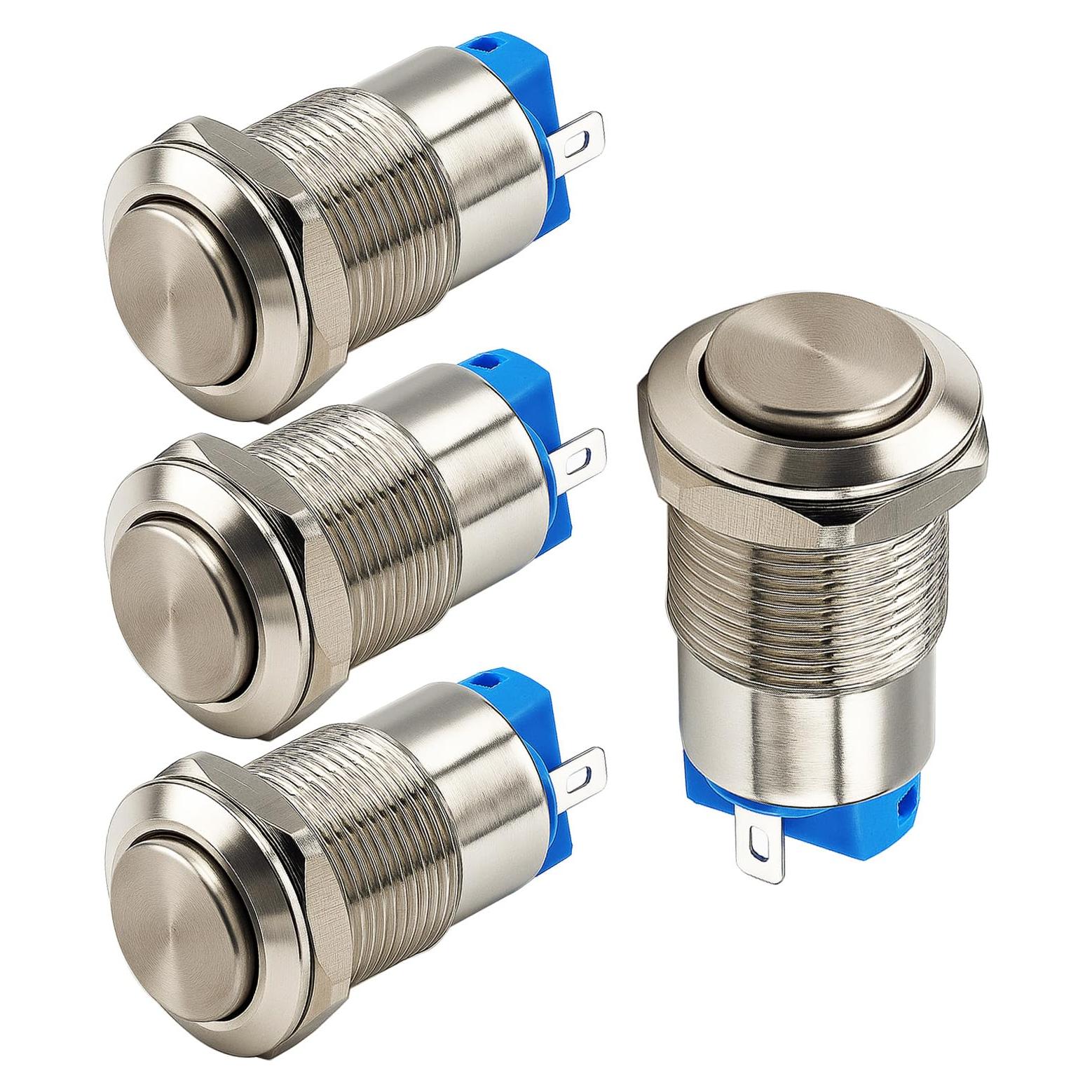 4 Interruptores de Botón Pulsador Impermeables 12mm Gebildet