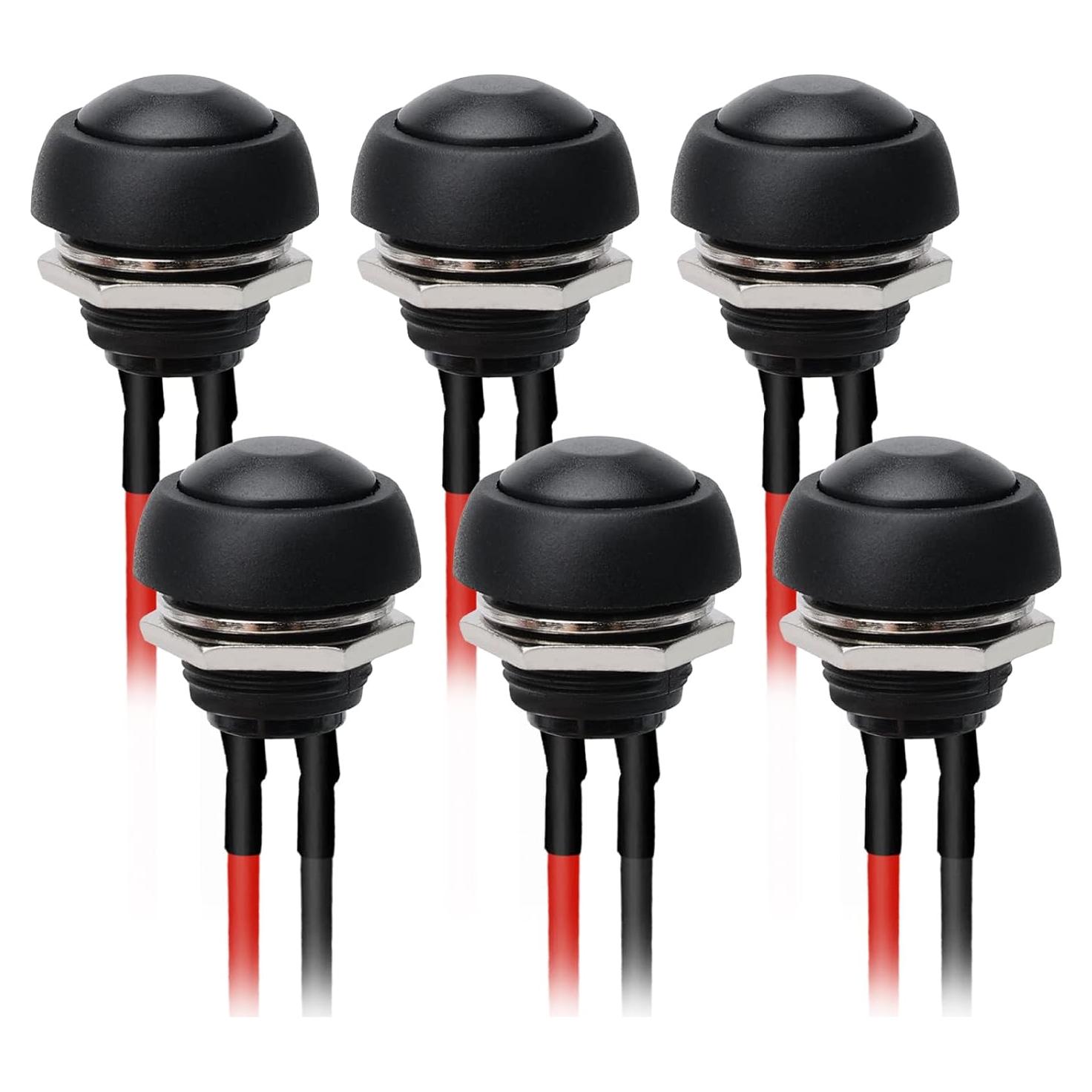 Interruptor de Botón Redondo STARELO 12mm 6PCS SPST 3A 125V