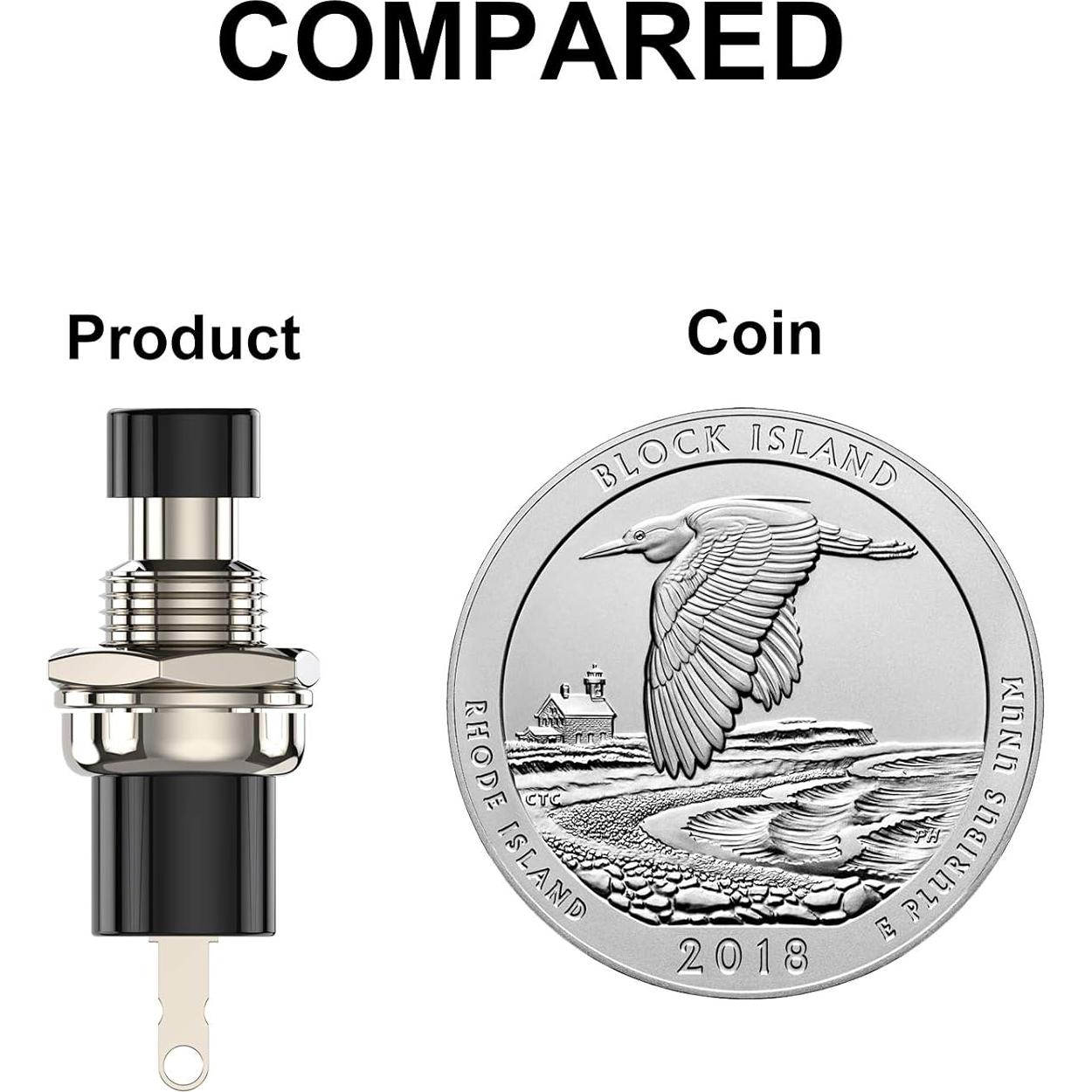 Interruptor de Botón Momentáneo DIYhz NC 1A 250V 10pcs