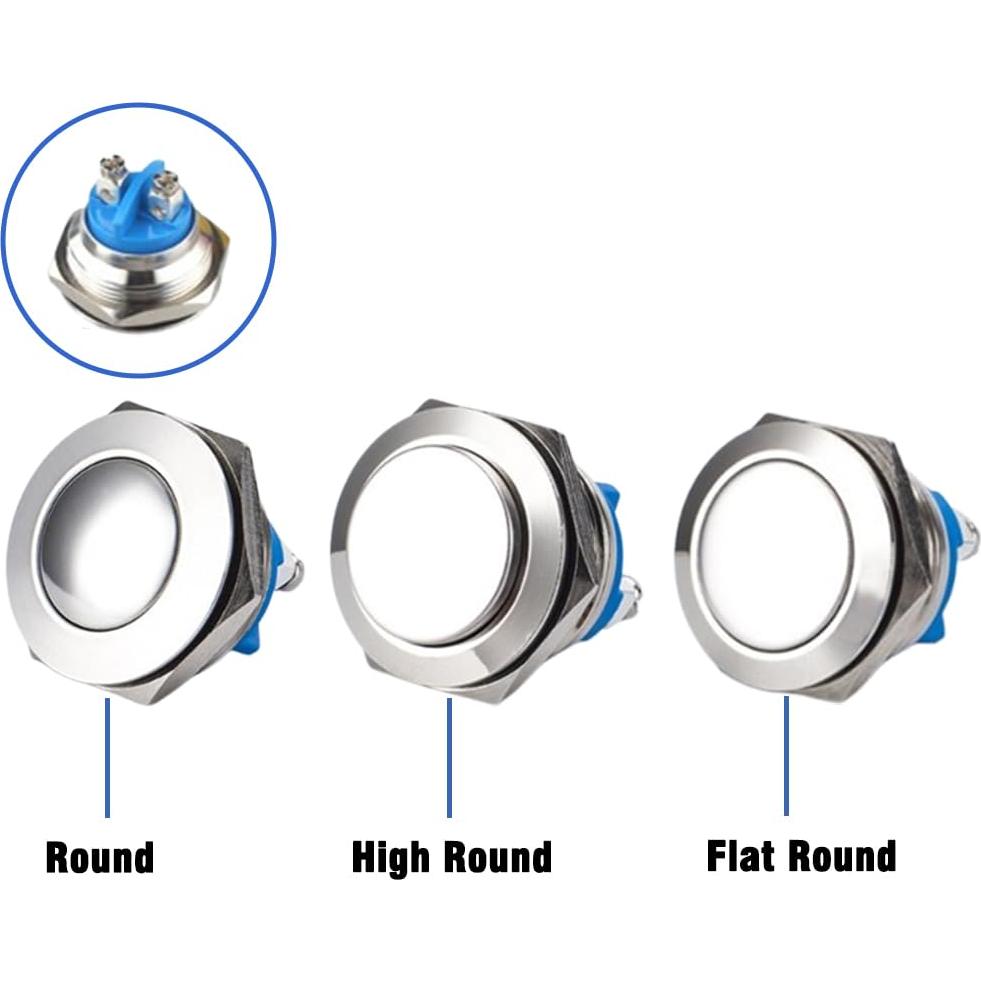 Interruptor de Botón Metálico Lhazemu 16mm 10PCS Automático