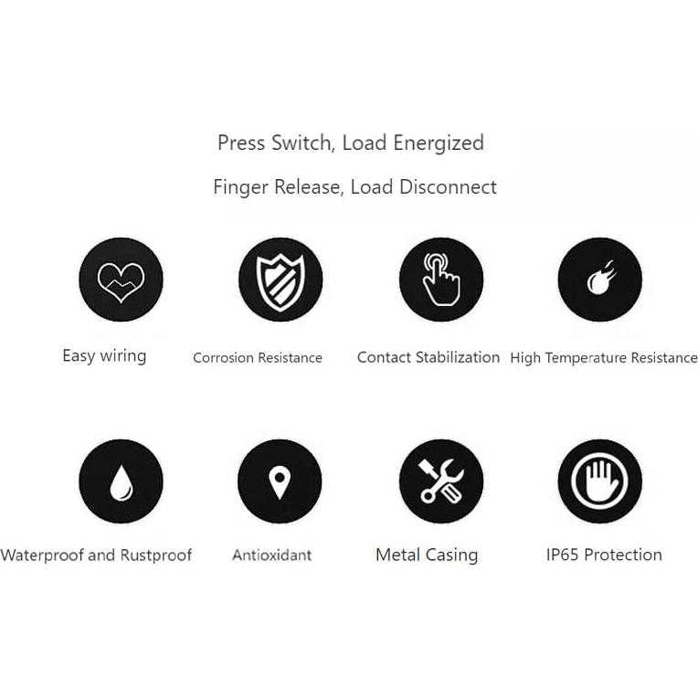 Interruptor de Botón Metálico Lhazemu 16mm 10PCS Automático