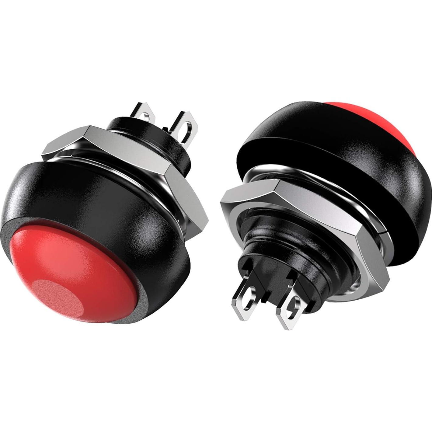 Interruptor de Botón Momentáneo Impermeable DIYhz 12mm 35 Pcs