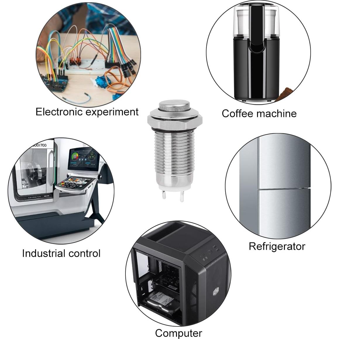 Interruptor a Prueba de Agua DIYhz GQ10H-10 10mm 220V 1A 3Pcs