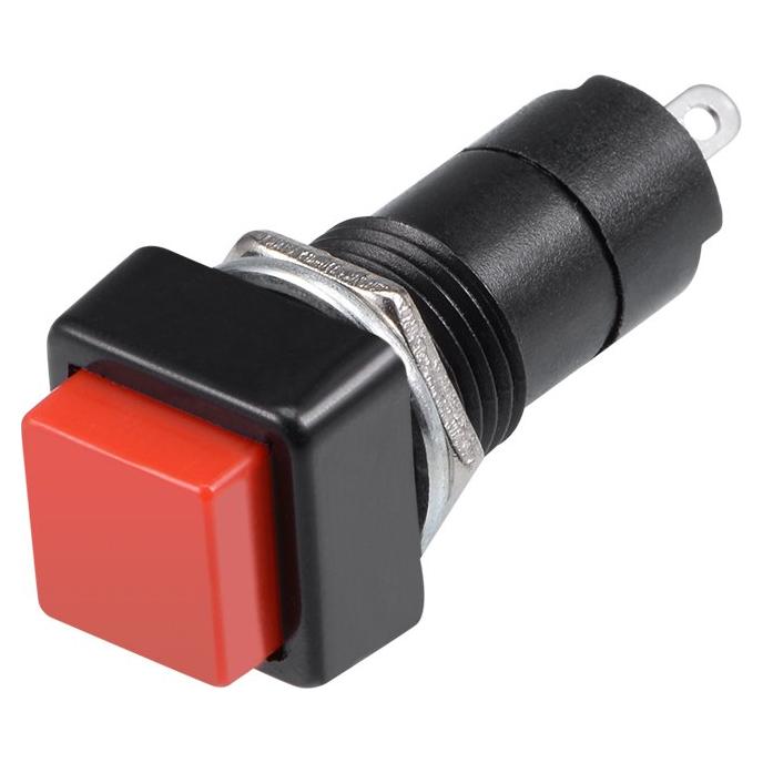 Interruptor de Botón Momentáneo Rojo uxcell 12mm SPST NO - 10 Pcs