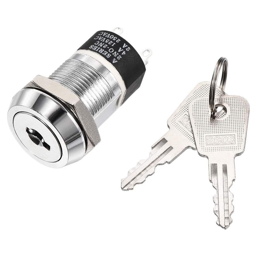 Interruptor de Botón de Bloqueo por Llave uxcell 19mm 2 Posiciones