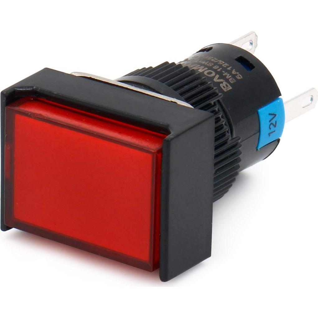 Interruptor Momentáneo Baomain 16mm Luz LED Roja DC 12V
