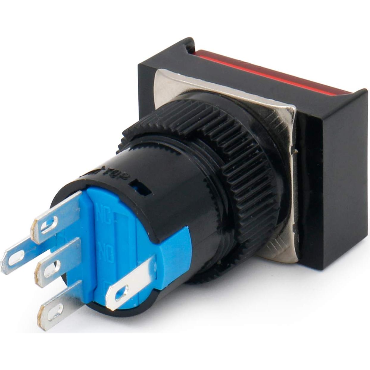 Interruptor Momentáneo Baomain 16mm Luz LED Roja DC 12V