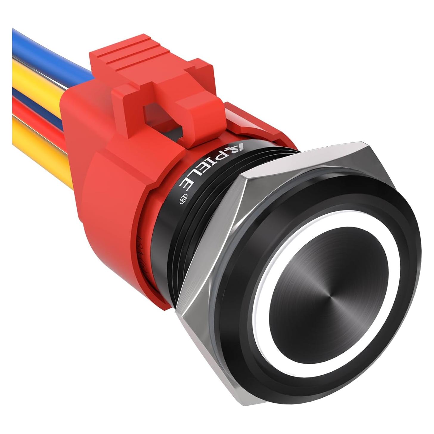 Interruptor de Botón de Presión APIELE 10A 12V LED Impermeable