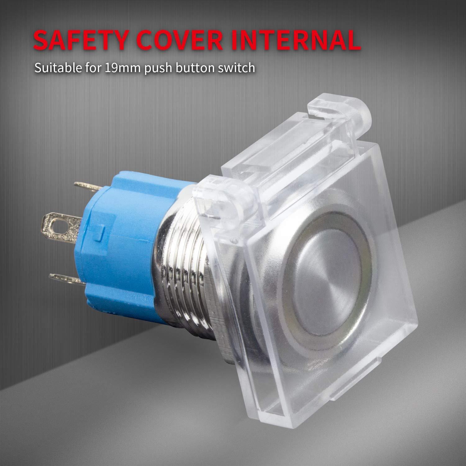 Cubierta de Botón de Poder 19mm DaierTek Transparente - 3 Piezas