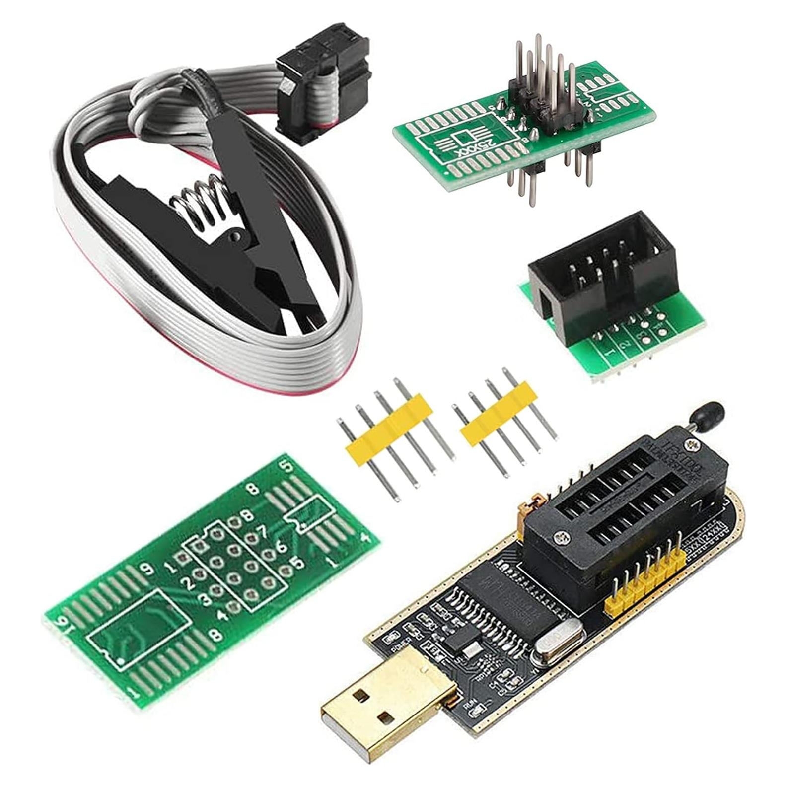 Programador de Chip Flash CH341A USB con Clip SOP8 y Adaptadores