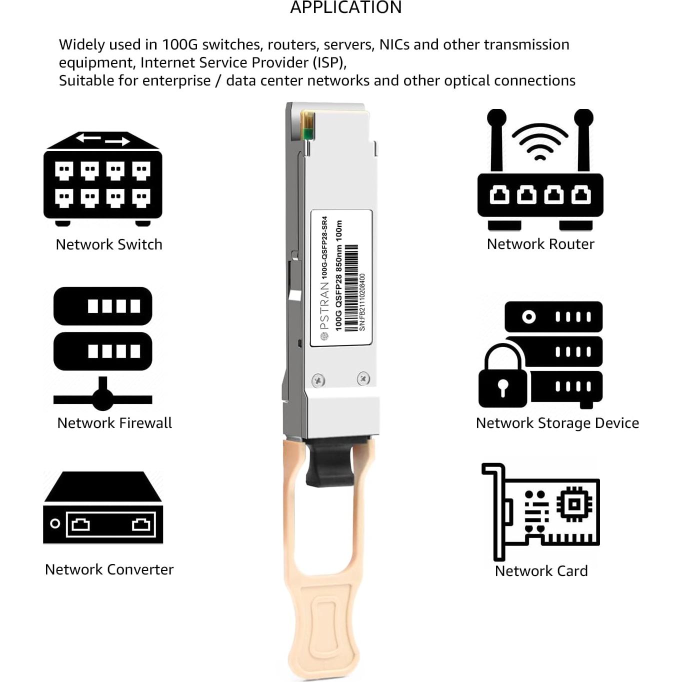 Módulo Transceptor Óptico QSFP28 100GBASE-SR4 OPSTRAN 100m